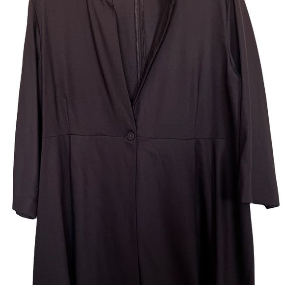 Eileen Fisher Womens Sz M Brown Kimono Jacket One Button Boiled Wool - Picture 3 of 9